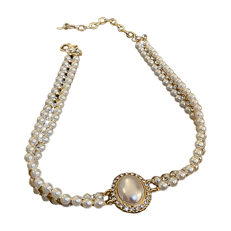 Elegant Baroque Necklace with Pearl and Diamonds Gen U Us Products