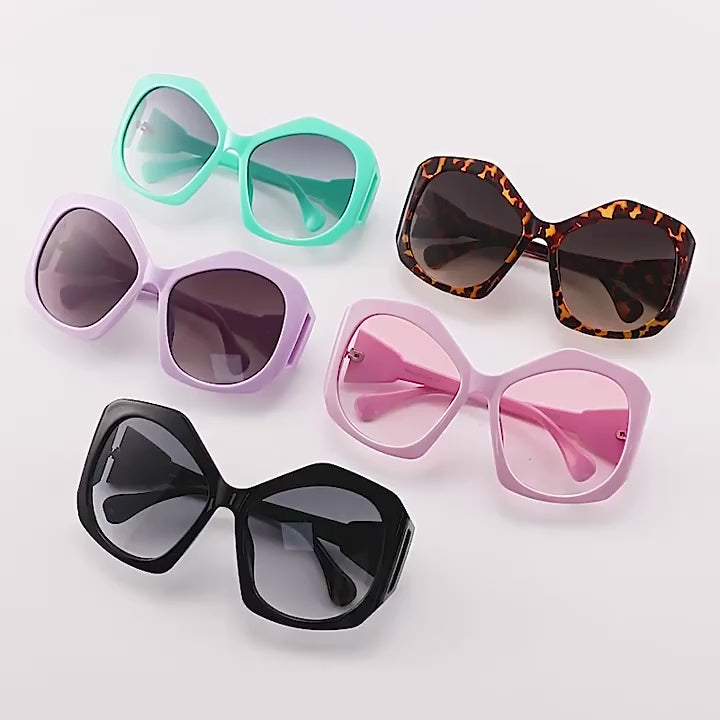 Futuristic Y2K Candy Color Oversized Irregular Sunglasses 