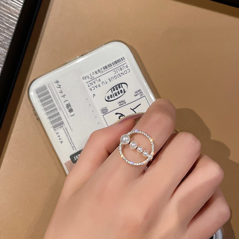 Women's Gothic Pearl Open Ring