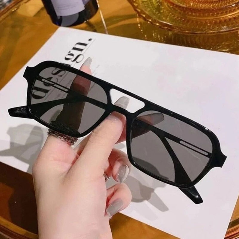 😎 Hollow Double Bridge Square Frames Sunglasses ✨ - Flossy Mom