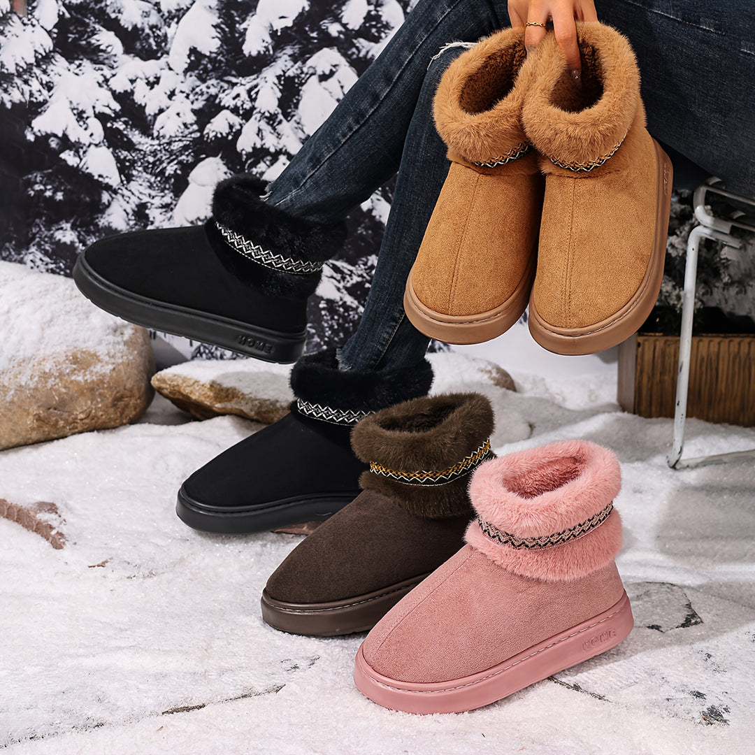 Cozy & Comfortable Warm Fleece-Lined Ankle Boots - Flossy Mom