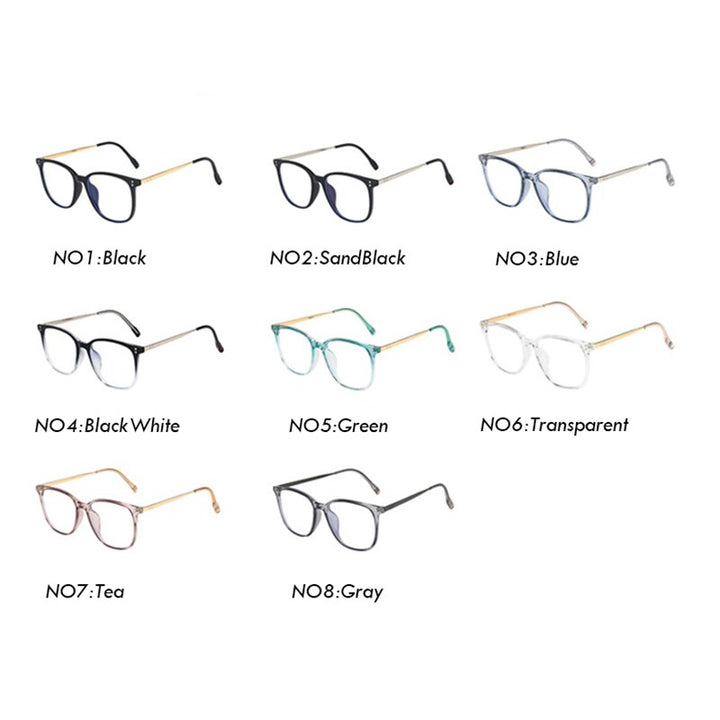 Women's Trendy Y2K Metal Frame Anti Blue Light Optic Lens Sunglasses