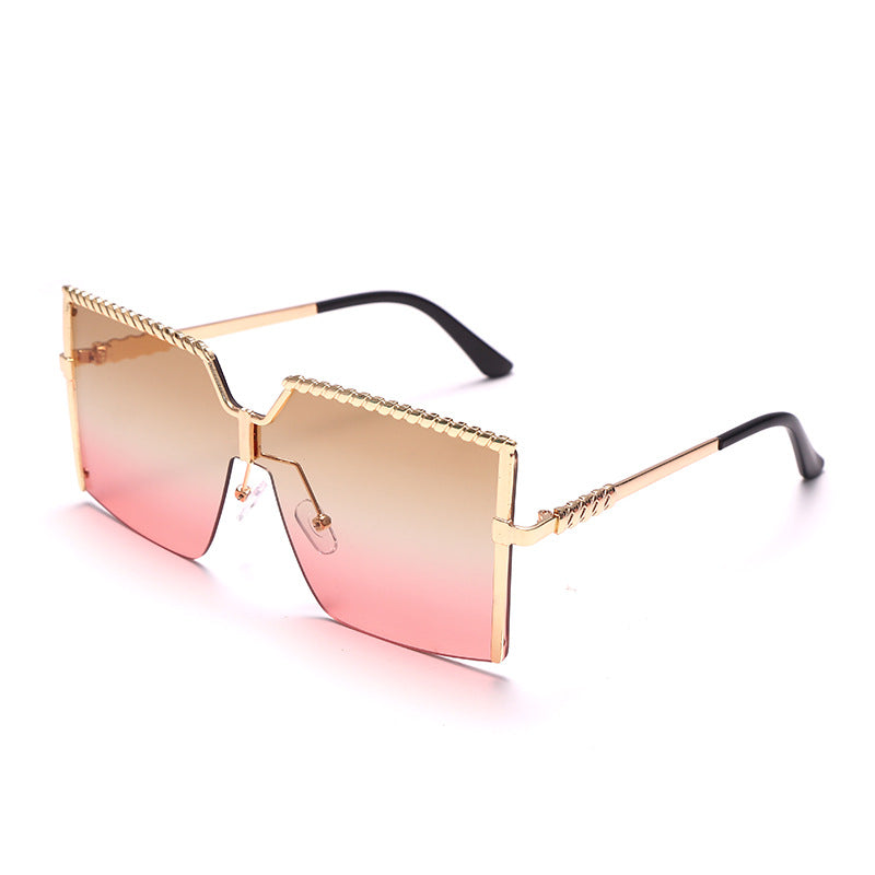 Oversized Square Sunglasses 💋 Retro Frameless - Flossy Mom