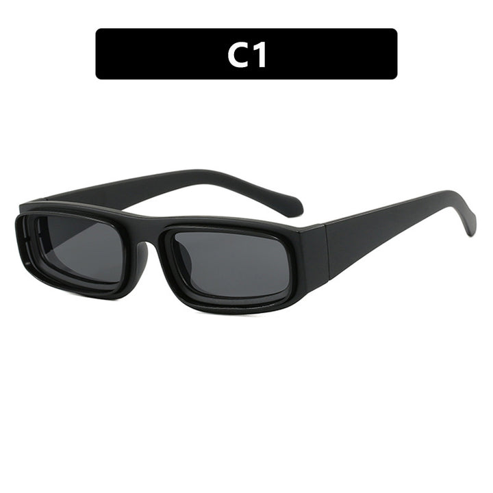 Urban Chic Narrow Double Square Circle Sunglasses