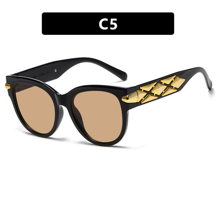 Sleek Modern Sunglasses 💋 Metal Cat Eye Frame - Flossy Mom