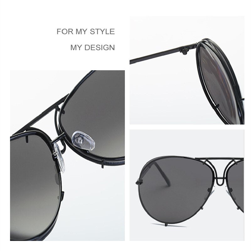 Designer Retro Women's Oversized Y2K Sunglasses