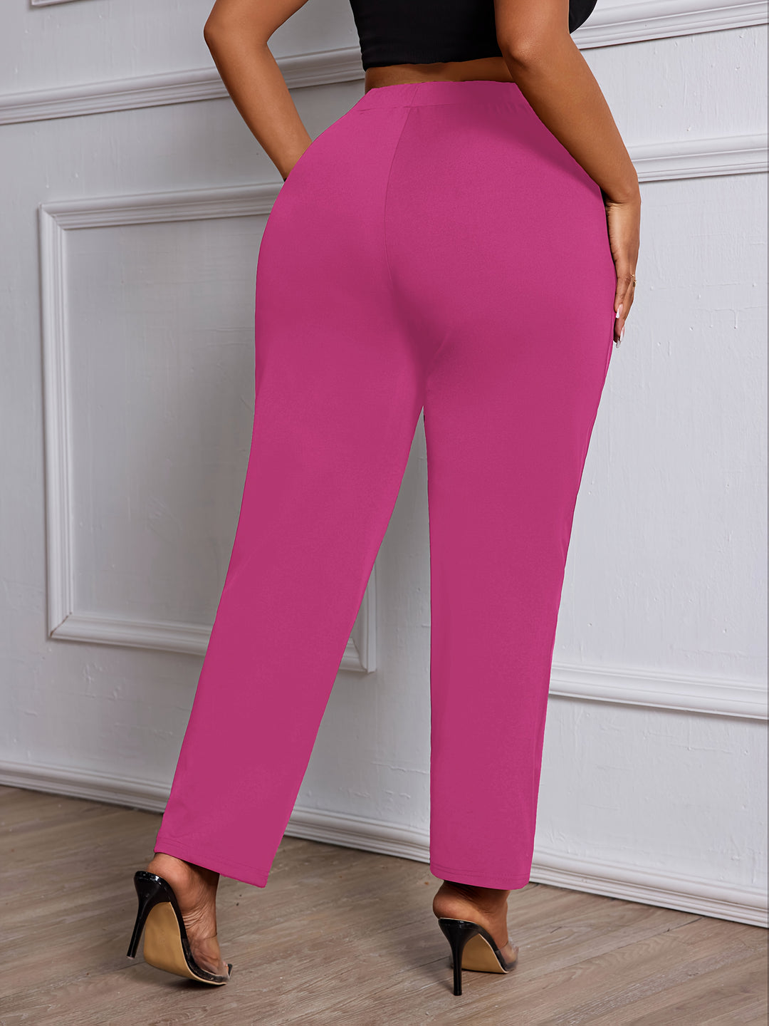 All-Day Comfort 💼 Plus Size Straight-Leg Work Pants - Flossy Mom