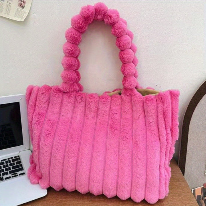 Versatile Soft Velvet-Like Texture Tote Handbags - Flossy Mom