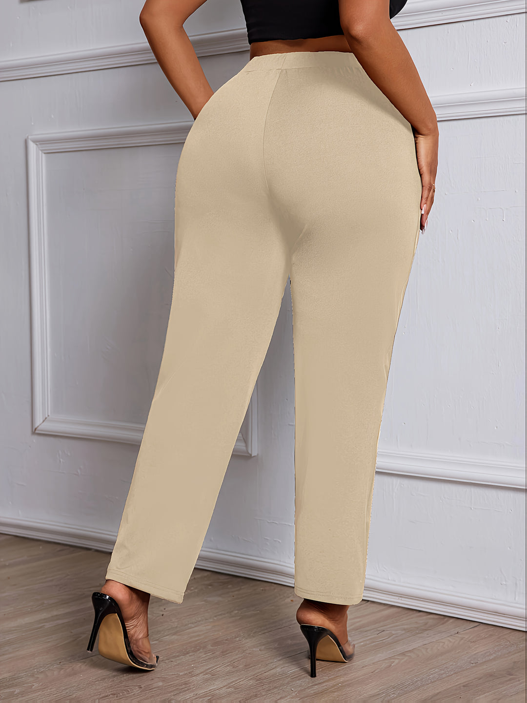 All-Day Comfort 💼 Plus Size Straight-Leg Work Pants - Flossy Mom