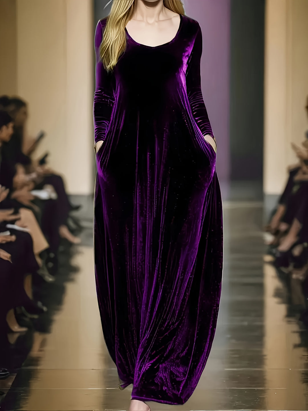 Long Sleeve Velvet Texture Fabric Slim-Fit Dresses - Flossy Mom