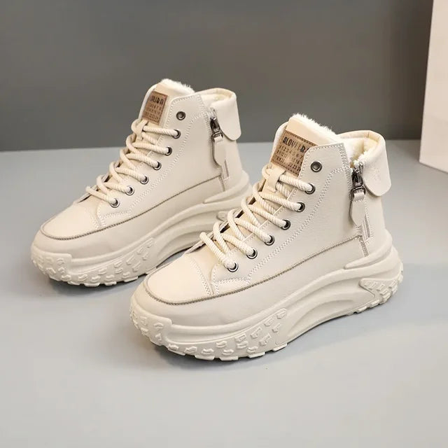 Women's Pin Stripe Platform Sneakers In Khaki — Flossy Mom Trendy Walkable Style
