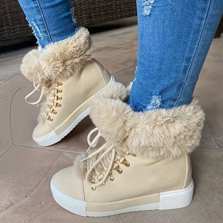 Warm Soft Fur Snow Sneakers - Stylish Comfort - Flossy Mom