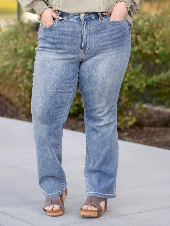 Comfortable Water-Washed Wide Leg Plus Size Denim Jeans 👖💙 - Flossy Mom