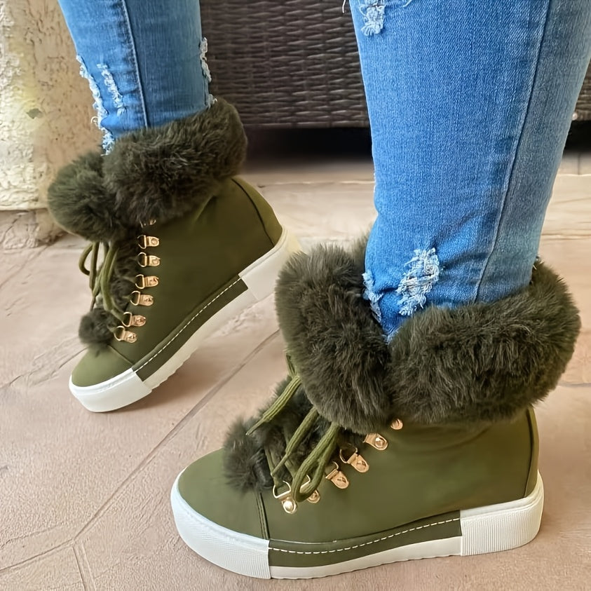 Warm Soft Fur Snow Sneakers - Stylish Comfort - Flossy Mom
