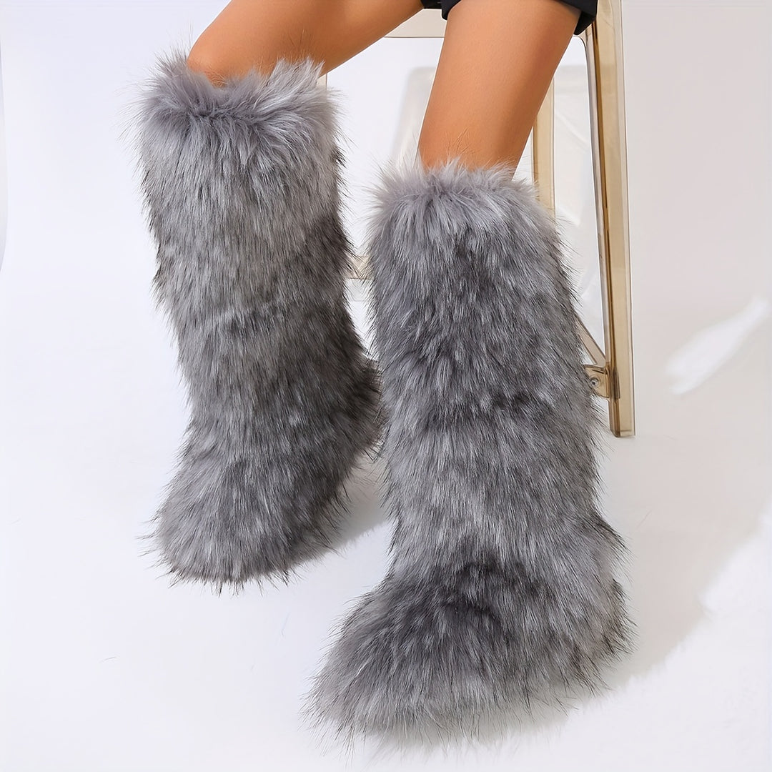 Must-Have Sexy Look Knee-High Faux Fur Women's Boots - Flossy Mom