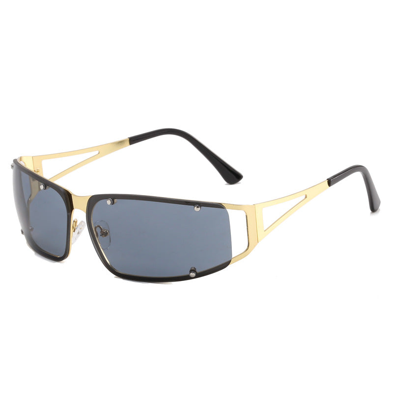 Hot Girls Y2K Metal Hollow Frame Sunglasses - Flossy Mom