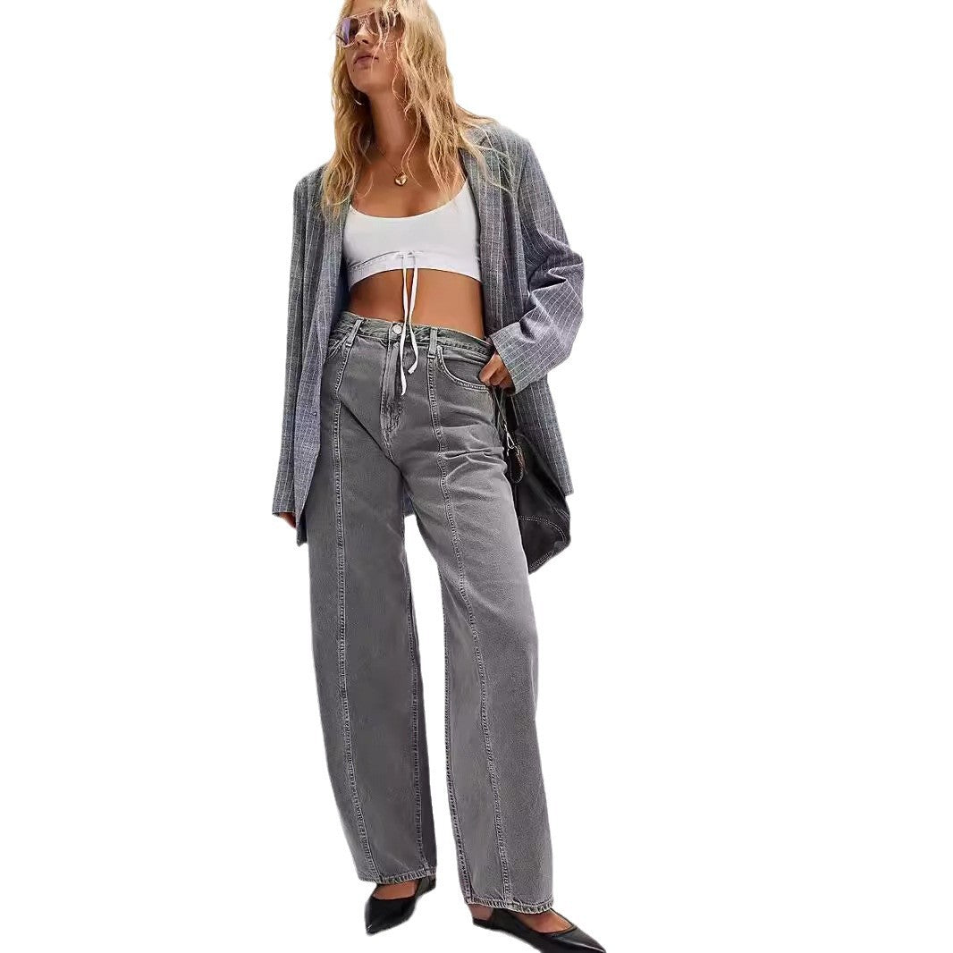 Women's Cloud-Soft Stretch Denim Gray Jeans