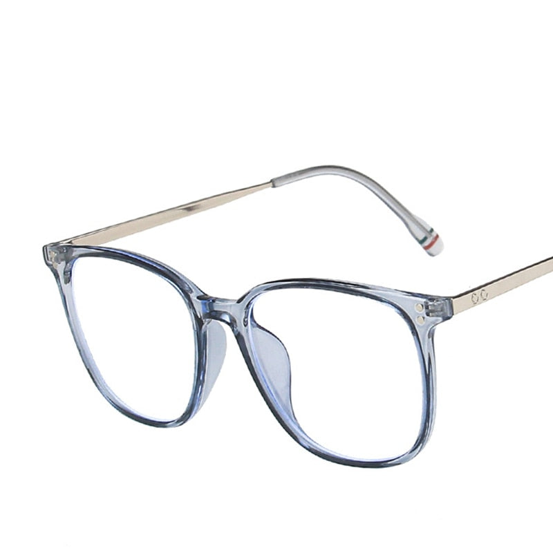 Women's Trendy Y2K Metal Frame Anti Blue Light Optic Lens Sunglasses