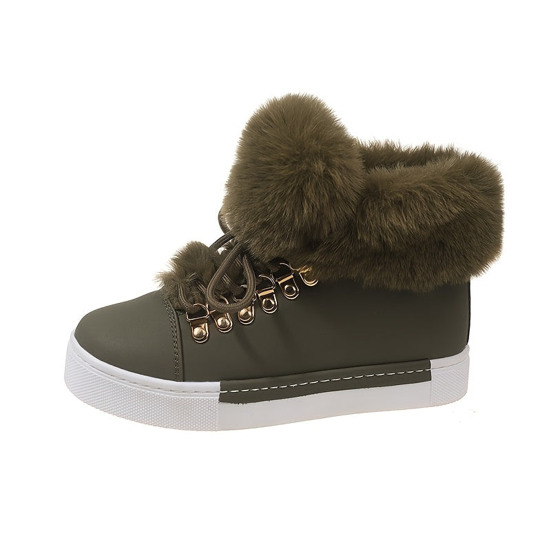 Warm Soft Fur Snow Sneakers - Stylish Comfort - Flossy Mom