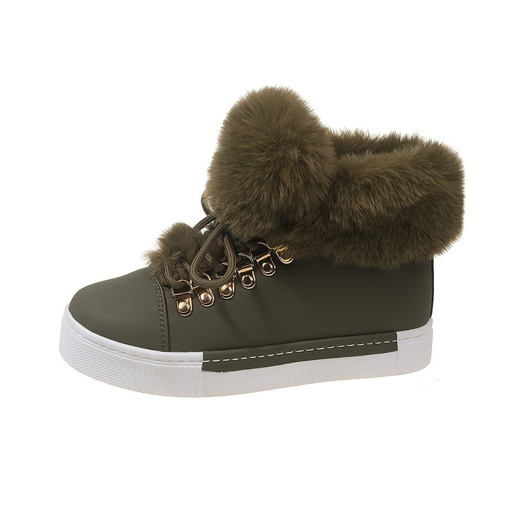 Warm Soft Fur Snow Sneakers - Stylish Comfort - Flossy Mom