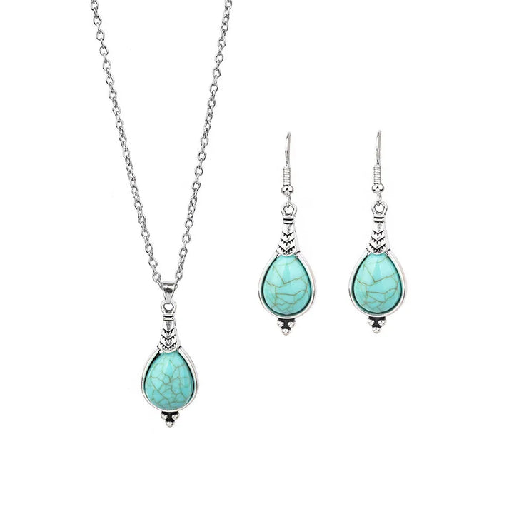 Blue Pendant Jewelry Set  - Timeless Elegance - Flossy Mom