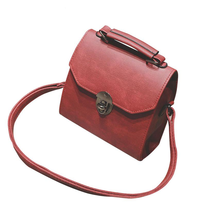 Classic Structured Lock PU Leather Women’s Handbags