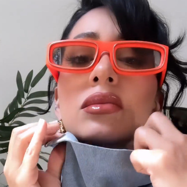 Urban Chic Narrow Double Square Circle Sunglasses