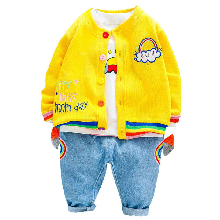 3Pcs Cotton Rainbow Jacket, Shirt and Pants Gen U Us Products