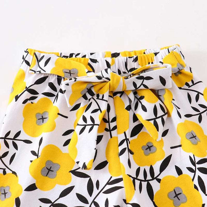 3Pcs Long Sleeve Tops Floral Print Pants with Headband - Gen U Us Products