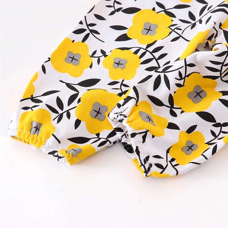 3Pcs Long Sleeve Tops Floral Print Pants with Headband - Gen U Us Products