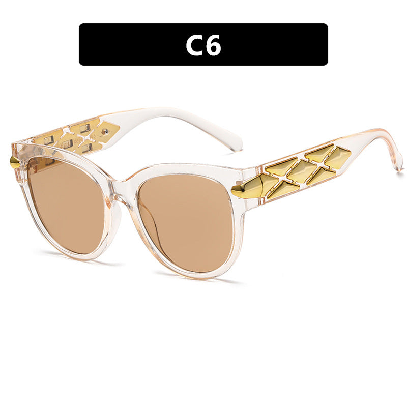 Sleek Modern Sunglasses 💋 Metal Cat Eye Frame - Flossy Mom