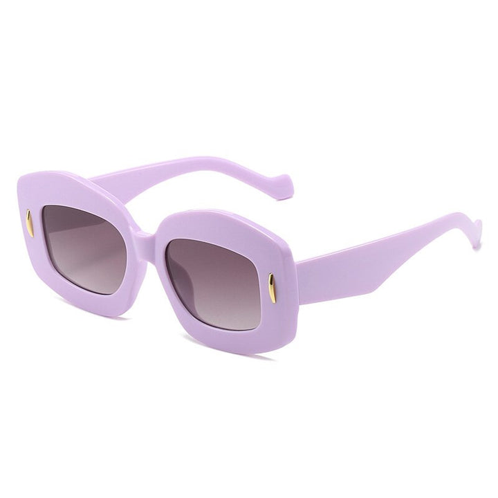 Goose Egg Square Rivet Cat Eye Sunglasses