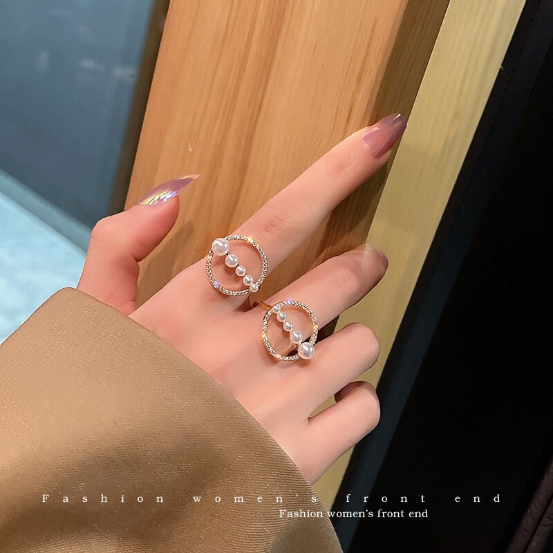 Women's Gothic Pearl Open Ring