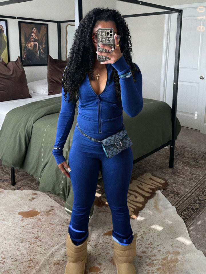 Sleek Velvet-Like Slim Crop Set | Sexy & Confident 💋 - Flossy Mom