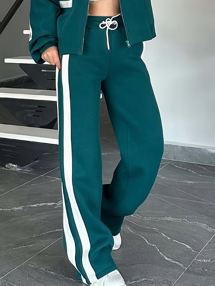 Y2K Soft Comfy Striped Plus Size Tracksuits - Flossy Mom