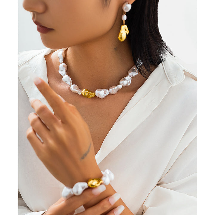 Romantic French Pearl Tassel Necklace Set