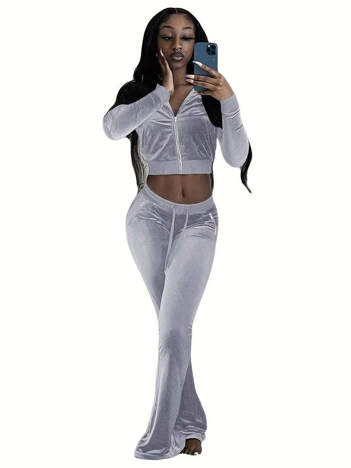 Solid Color Fleece Tracksuits – Sleek & Confident - Flossy Mom