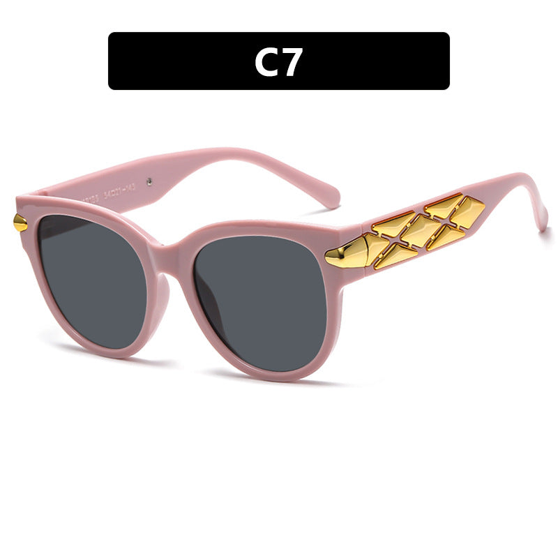 Sleek Modern Sunglasses 💋 Metal Cat Eye Frame - Flossy Mom