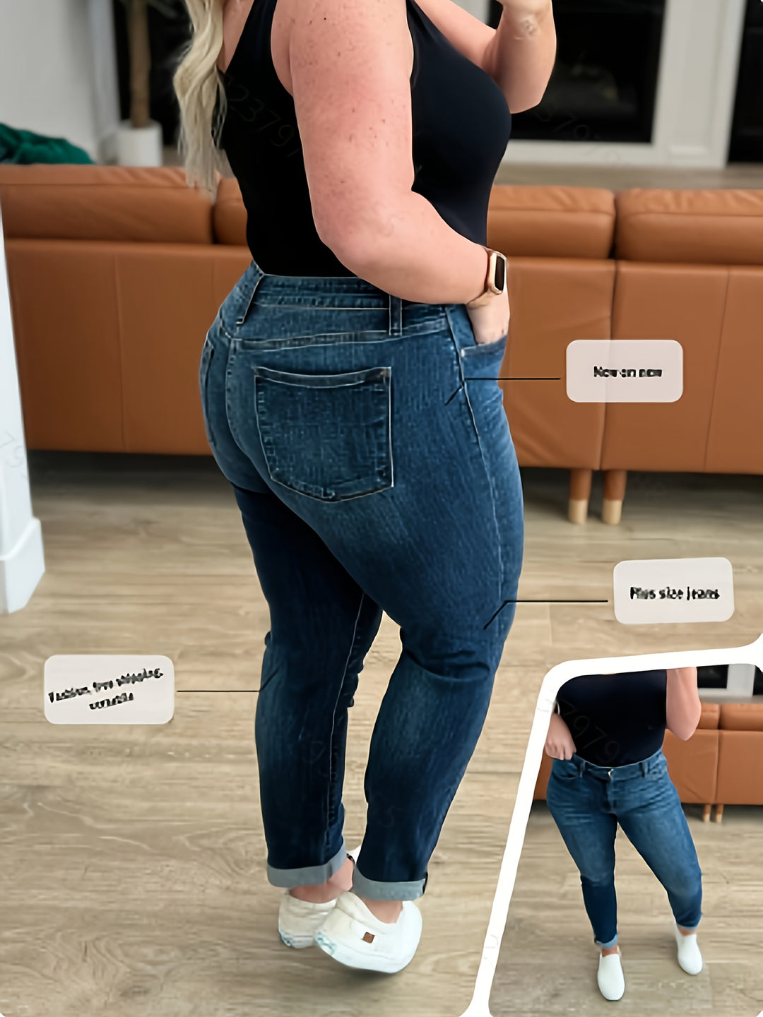 High-Waist Asymmetrical Hem Flared Plus Size Denim Jeans 👖✨ - Flossy Mom
