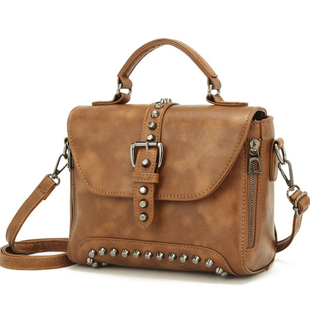 Classic Designer Vintage Rivet Leather Women’s Handbags