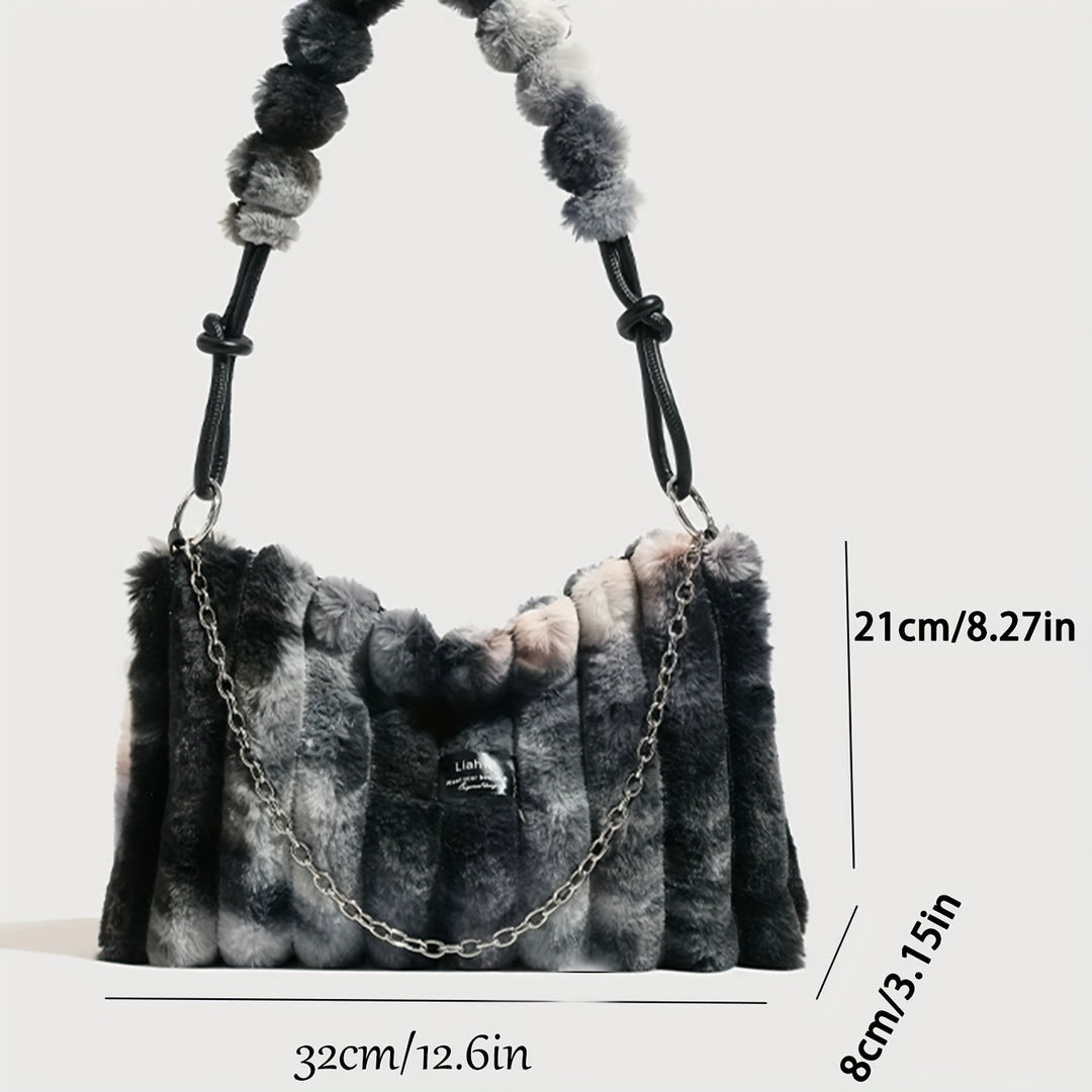 Street-Chic Large Chain-Link Soft Plush Handbags - Flossy Mom