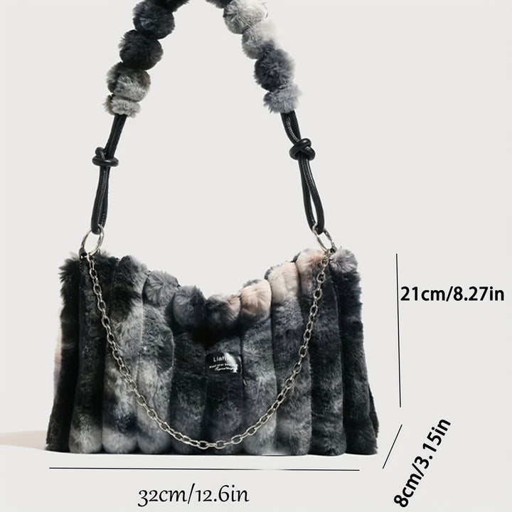 Street-Chic Large Chain-Link Soft Plush Handbags - Flossy Mom