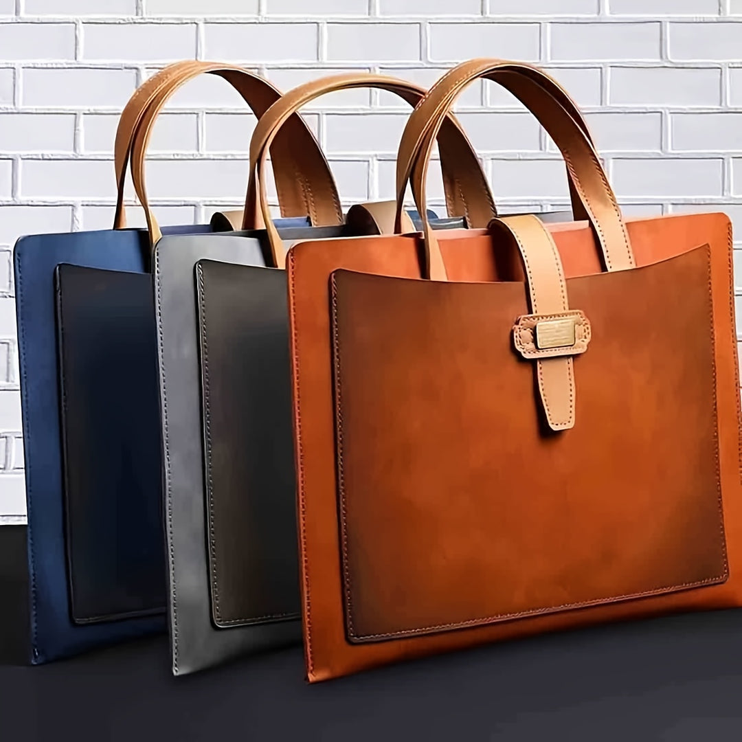 Retro Chic High- quality PU Leather Work Briefcase - Flossy Mom