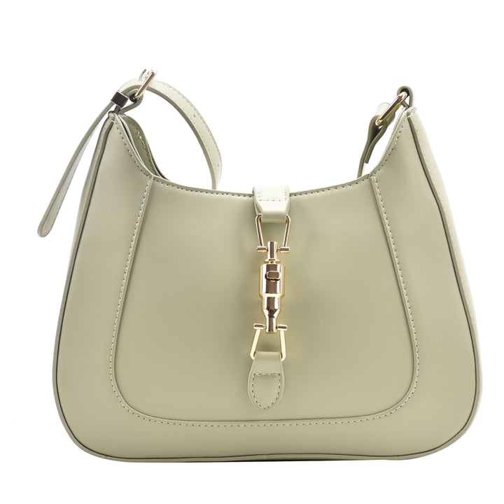 Women's Designer Gold Lock Crossbody Handbag in green— Flossy Mom