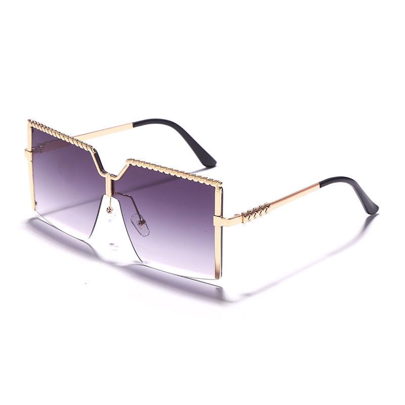 Oversized Square Sunglasses 💋 Retro Frameless - Flossy Mom