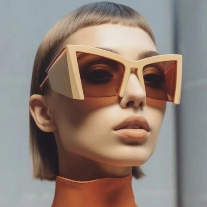 Modern Y2K Muse Oversized Half Concave Sunglasses - Flossy Mom