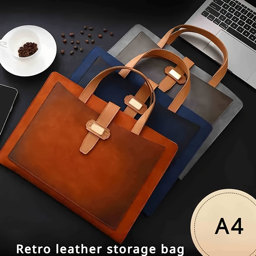 Retro Chic High- quality PU Leather Work Briefcase - Flossy Mom