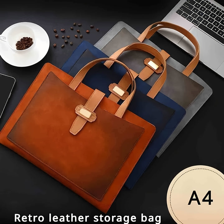 Retro Chic High- quality PU Leather Work Briefcase - Flossy Mom