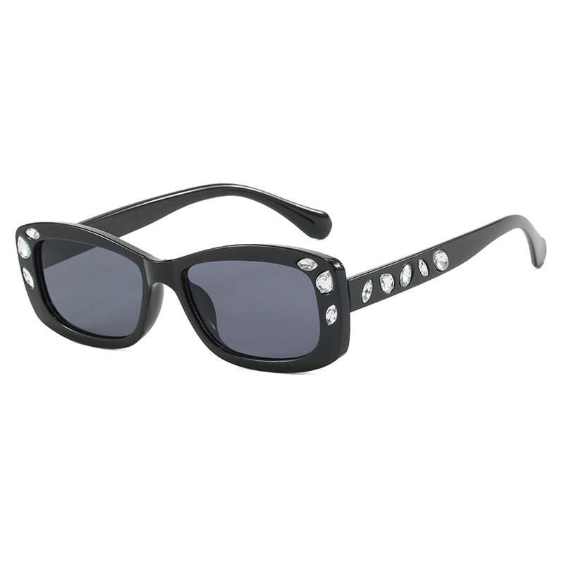 High-End Square Frame Diamond Inlaid Sunglasses - Flossy Mom