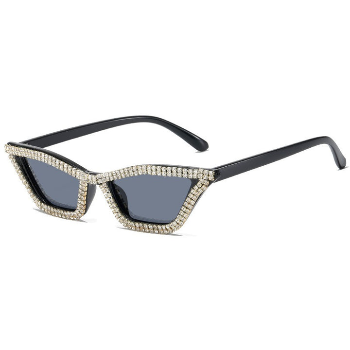 Retro Diamond Studded Traiagle Cat Eye Sunglasses - Flossy Mom